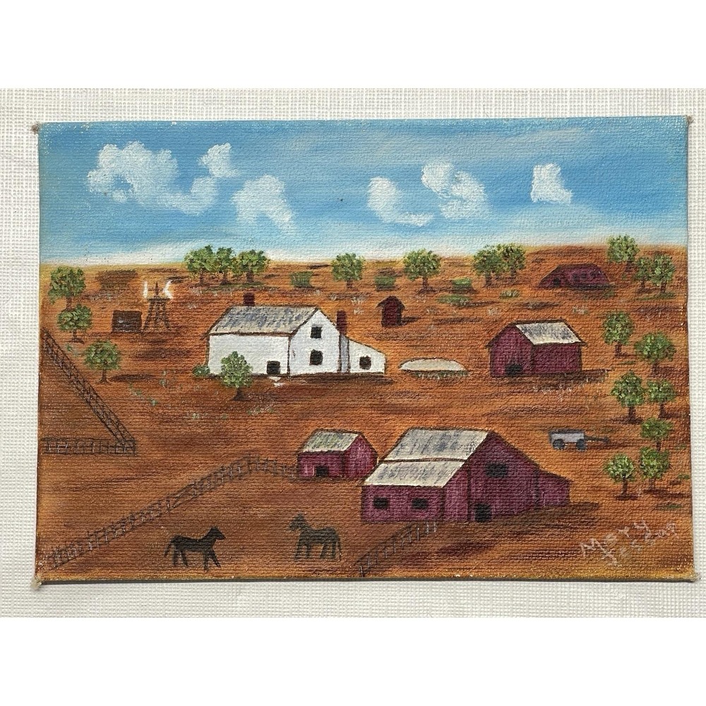 Mary Jessup‎ Colorado Homestead Oil Acrylic Painting Canvas Oasis Art 5x7